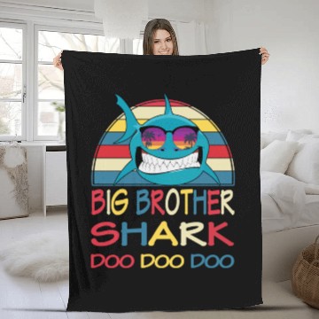 Discover Big Brother Shark Fleece Blankets Doo Doo Doo Family