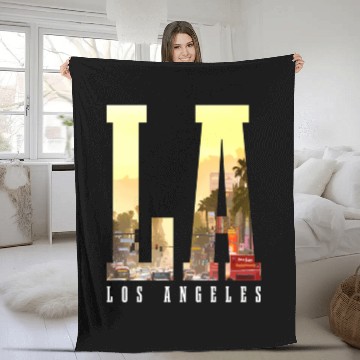 Discover Los Angeles La yline California La Fleece Blankets
