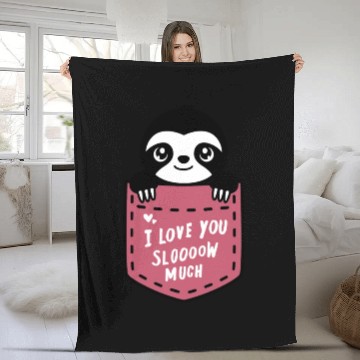 Discover I Love You Sloooow Much Sloth Pocket Fleece Blankets