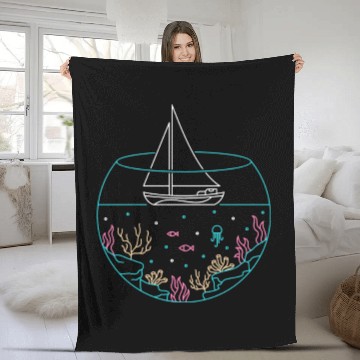 Discover Sail To The Ocean Fleece Blankets