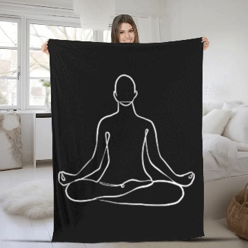 Discover Yoga Teacher Namaste One Line Meditation Buddhism Fleece Blankets