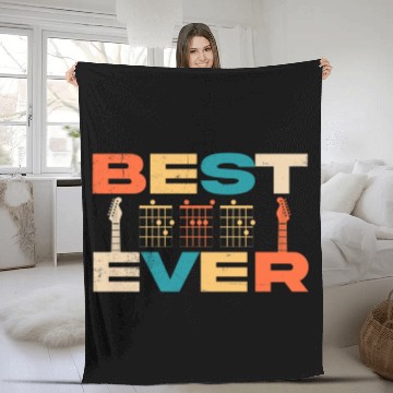 Discover Best Dad Ever Guitar Chords Musician Funny Fathers Fleece Blankets