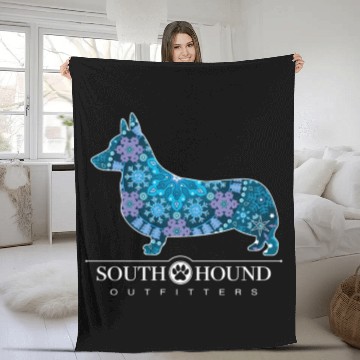 Discover Corgi Dog Bohemian Snowflake Pattern Fleece Blankets