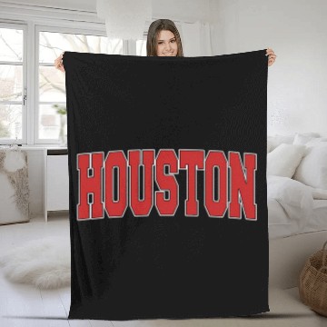 Discover Houston Tx Texas Varsity Style Usa Sports Fleece Blankets