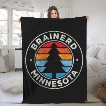 Discover Brainerd Minnesota Mn 70S Fleece Blankets