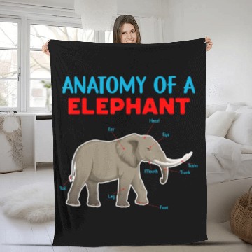 Discover Anatomy Of A Elephant Educational Elephant Love Fleece Blankets