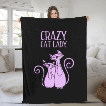 Discover Crazy Cat Lady For Cat Purple Fleece Blankets