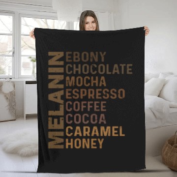 Discover Black Melanin Ebony Chocolate Mocha Espresso Fleece Blankets