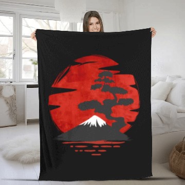 Discover Japanese Bonsai Tree Japanese Bonsai Fleece Blankets