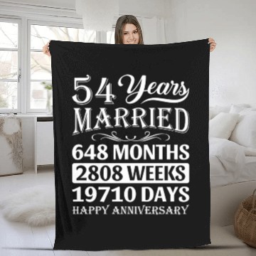 Discover 54 Years Married - Happy 54Th Wedding Anniversary Fleece Blankets