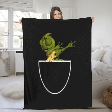 Discover Dabbing Lizard Reptile Animal Pocket Chameleon Fleece Blankets