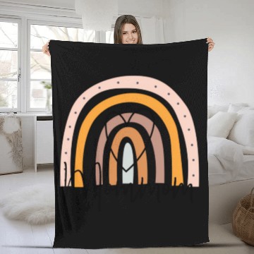 Discover Mommom Rainbow Heart Grandma Mother'S Day Fleece Blankets