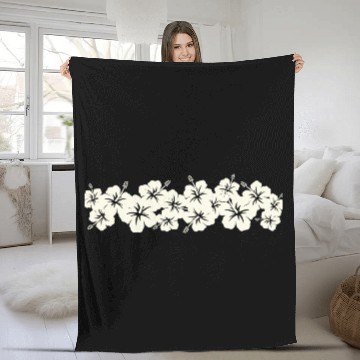 Discover Surfer Style Floral Hibiscus Flower Row 1970S Fleece Blankets