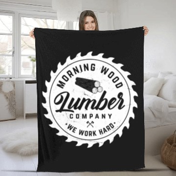 Discover Morning Lumber Company Camping Wood Fleece Blankets