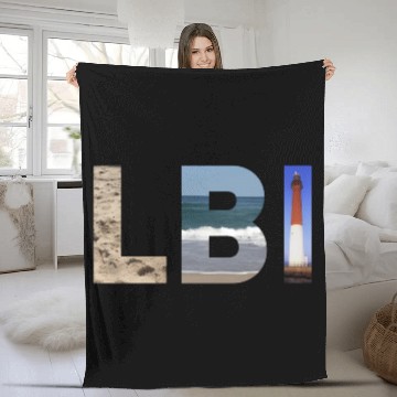 Discover Lbi Long Beach Island Nj Photo Beach Ocean Fleece Blankets