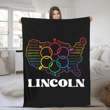 Discover Lincoln Pride Month Pride Flag LGBT Community LGBT Fleece Blankets