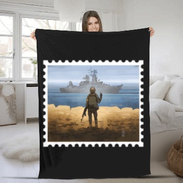 Discover New Stamp Ukraine Flag Pride Ukrainian Postage Fleece Blankets
