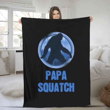 Discover Sasquatch Walking Papa Squatch Fleece Blankets
