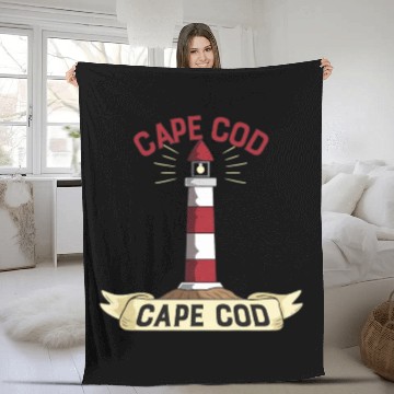 Discover Cape Cod Light House Fleece Blankets
