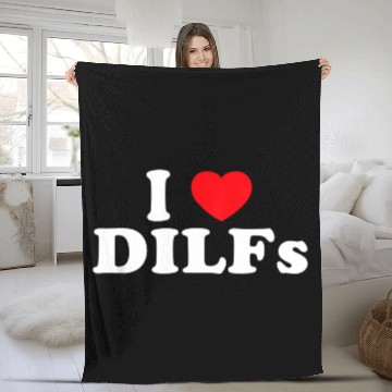 Discover I Love Dilfs I Heart Dilfs Fleece Blankets