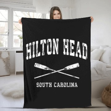 Discover Hilton Head Island South Carolina Nautical Fleece Blankets