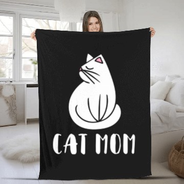 Discover Cat Mom Kitty Cats Moms Crazy Cat Lady Fleece Blankets