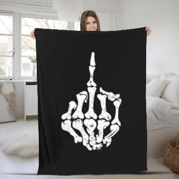 Discover Offensive Biker Middle Finger ull Fleece Blankets