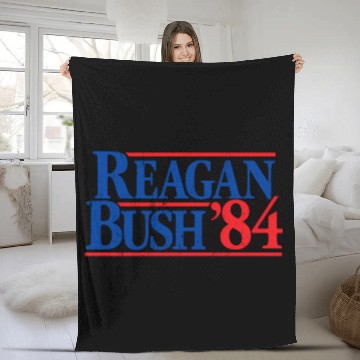Discover Reagan Bush '84 Republican Fleece Blankets