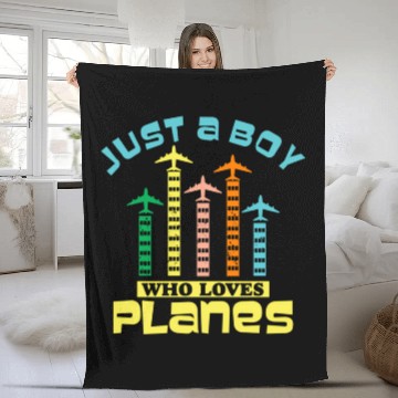 Discover Just A Who Loves Planess Toddler Pilot Flying Fleece Blankets