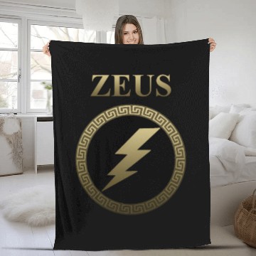 Discover Zeus Ancient Greek God Thunderbolt Fleece Blankets