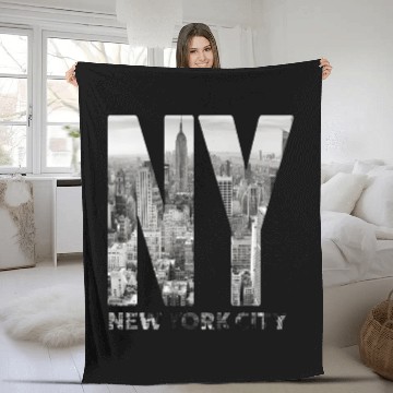 Discover New York City yline Nyc Manhattan Fleece Blankets