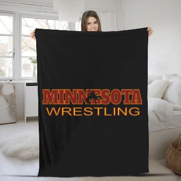 Discover Minnesota Wrestling Freestyle Wrestler State Fleece Blankets