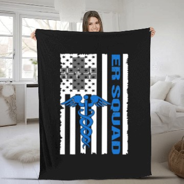 Discover Er Nurse Doctor Emergency Room Hotal Squad Fleece Blankets