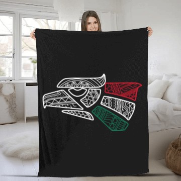 Discover Meco Flag - Mecan Eagle Aztec Style - Hecho Fleece Blankets