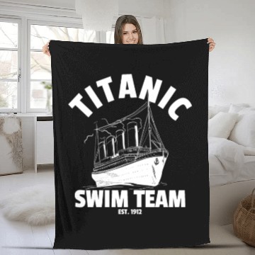 Discover Titanic Swim Team Established 1912 RMS Titanic Fleece Blankets