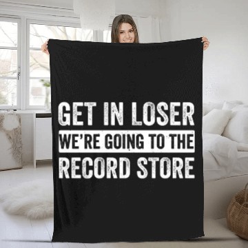 Discover Going To The Record Store Funny Lp Collector Vinyl Fleece Blankets