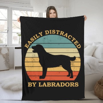Discover Labrador Lover Design Easily Distracted By Fleece Blankets