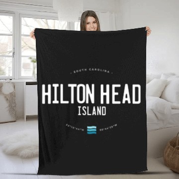 Discover Hilton Head Island South Carolina Beach Waves Fleece Blankets