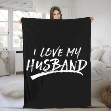 Discover I Love My Husband Brushed Grungy Fun Wedding Fleece Blankets