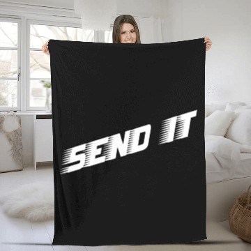 Discover Dirt Bike Send It Motocross Fleece Blankets