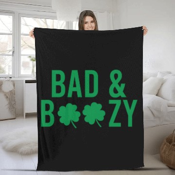 Discover Bad And Boozy Irish St Patrick Day Drinking Fleece Blankets