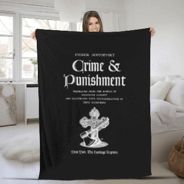 Discover Crime And Punishment Fyodor Dostoevy Title Page Fleece Blankets