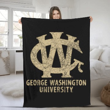 Discover George Washington Colonials Team Logo Team Color Fleece Blankets