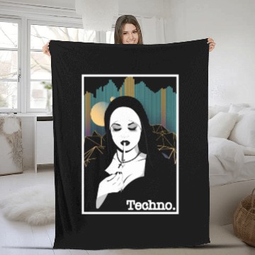 Discover Smoking Techno Nun Religion Electro Bass Music Fleece Blankets