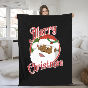 Discover Black Merry African American Santa Claus Fleece Blankets