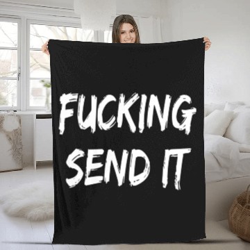 Discover Fucking Send It Snowmobile Dirt Bike Fan Fleece Blankets
