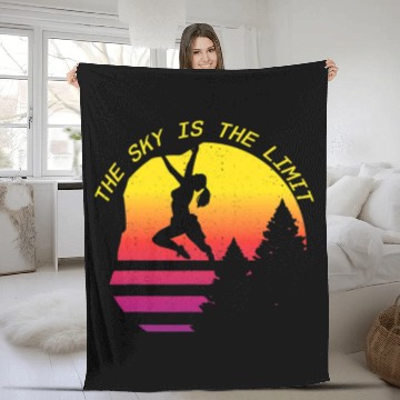 Discover Sky Is The Limit Rock Climbing Free Wall Indoor Fleece Blankets