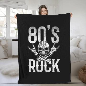 Discover 80S Rock And Roll Distressed Music Guitar Band Fleece Blankets