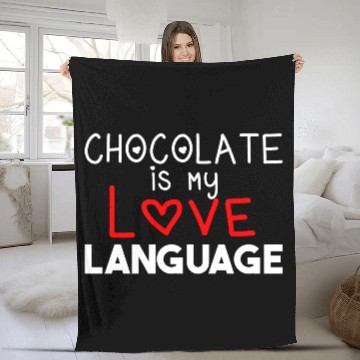 Discover Chocolate is my love language, gift idea, funny Fleece Blankets
