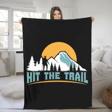 Discover Hit the Trail Mountaineers Wanderlust Hiking Fleece Blankets
